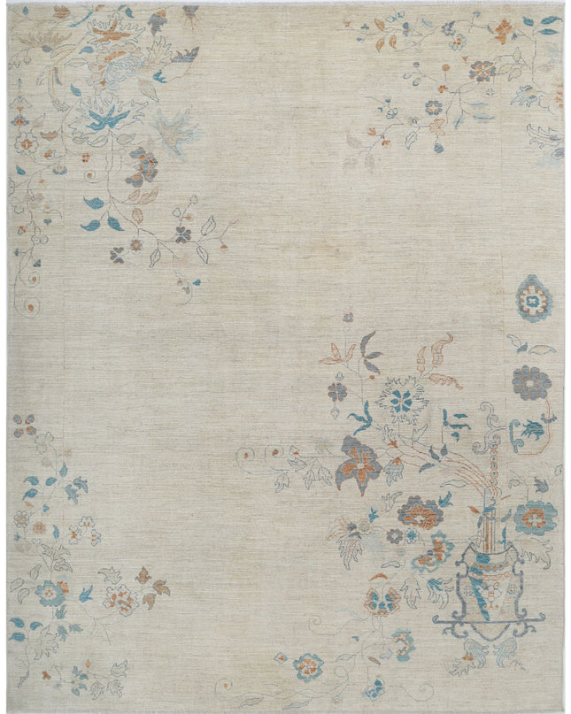 Oushak 9' 3" X 11' 9" Hand Knotted Wool Rug 9' 3" X 11' 9" (282 X 358) / Brown / Wool