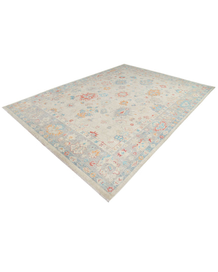 Oushak 8' 11" X 12' 4" Hand Knotted Wool Rug 8' 11" X 12' 4" (272 X 376) / Grey / Wool