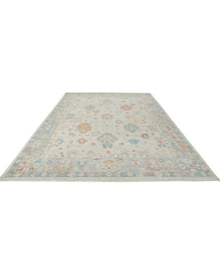 Oushak 8' 11" X 12' 4" Hand Knotted Wool Rug 8' 11" X 12' 4" (272 X 376) / Grey / Wool