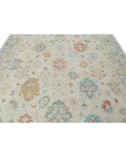 Oushak 8' 11" X 12' 4" Hand Knotted Wool Rug 8' 11" X 12' 4" (272 X 376) / Grey / Wool
