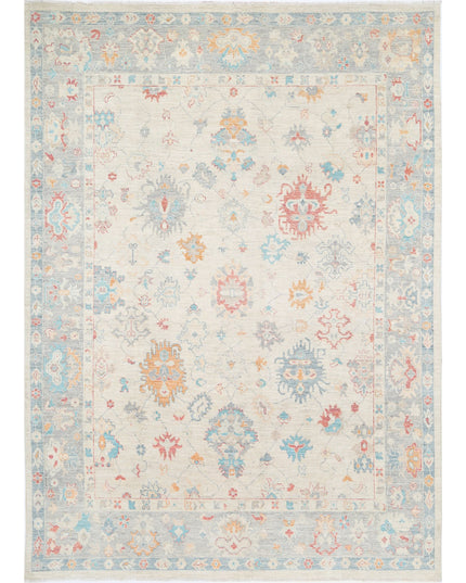 Oushak 8' 11" X 12' 4" Hand Knotted Wool Rug 8' 11" X 12' 4" (272 X 376) / Grey / Wool