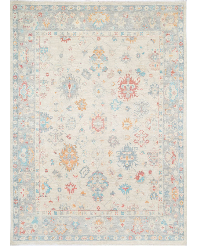 Oushak 8' 11" X 12' 4" Hand Knotted Wool Rug 8' 11" X 12' 4" (272 X 376) / Grey / Wool