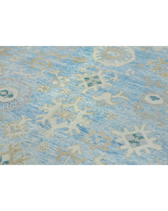 Oushak 9' 7" X 12' 7" Hand Knotted Wool Rug 9' 7" X 12' 7" (292 X 383) / Blue / Wool