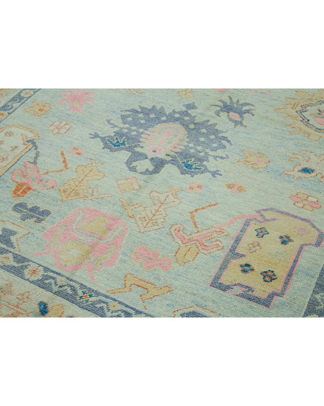 Oushak 7' 9" X 10' 1" Hand Knotted Wool Rug 7' 9" X 10' 1" (236 X 307) / Blue / Wool