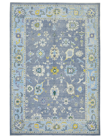 Oushak 10' 1" X 14' 9" Hand Knotted Wool Rug 10' 1" X 14' 9" (307 X 450) / Grey / Wool