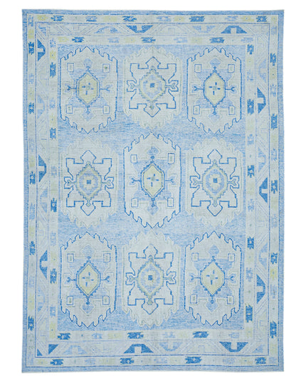 Oushak 9' 2" X 13' 0" Hand Knotted Wool Rug 9' 2" X 13' 0" (280 X 396) / Blue / Wool