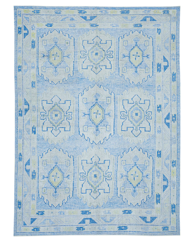 Oushak 9' 2" X 13' 0" Hand Knotted Wool Rug 9' 2" X 13' 0" (280 X 396) / Blue / Wool