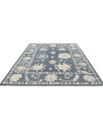 Oushak 8' 1" X 9' 9" Hand Knotted Wool Rug 8' 1" X 9' 9" (246 X 297) / Grey / Wool