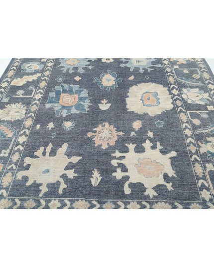 Oushak 8' 1" X 9' 9" Hand Knotted Wool Rug 8' 1" X 9' 9" (246 X 297) / Grey / Wool