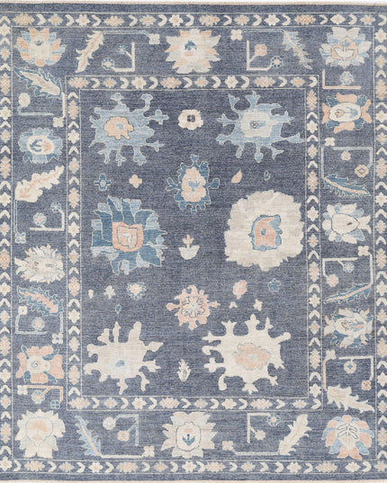 Oushak 8' 1" X 9' 9" Hand Knotted Wool Rug 8' 1" X 9' 9" (246 X 297) / Grey / Wool