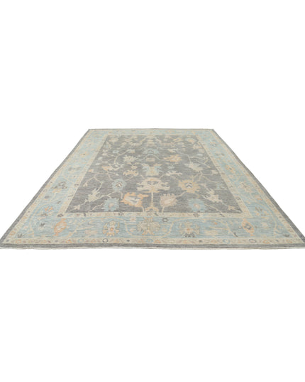 Oushak 9' 9" X 12' 11" Hand Knotted Wool Rug 9' 9" X 12' 11" (297 X 394) / Ivory / Wool