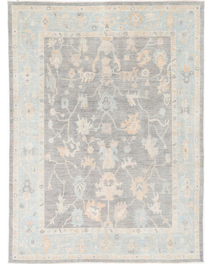 Oushak 9' 9" X 12' 11" Hand Knotted Wool Rug 9' 9" X 12' 11" (297 X 394) / Ivory / Wool