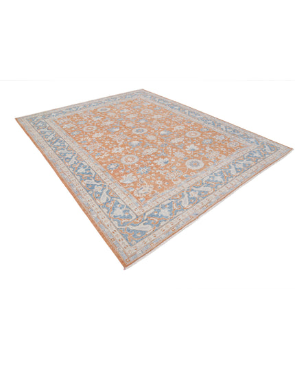 Oushak 8' 3" X 10' 1" Hand Knotted Wool Rug 8' 3" X 10' 1" (251 X 307) / Orange / Wool