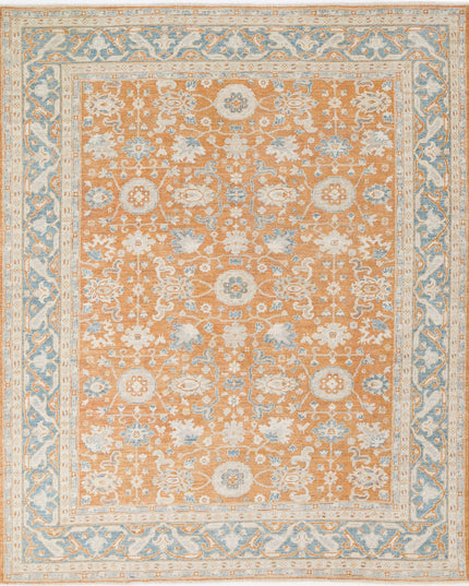 Oushak 8' 3" X 10' 1" Hand Knotted Wool Rug 8' 3" X 10' 1" (251 X 307) / Orange / Wool