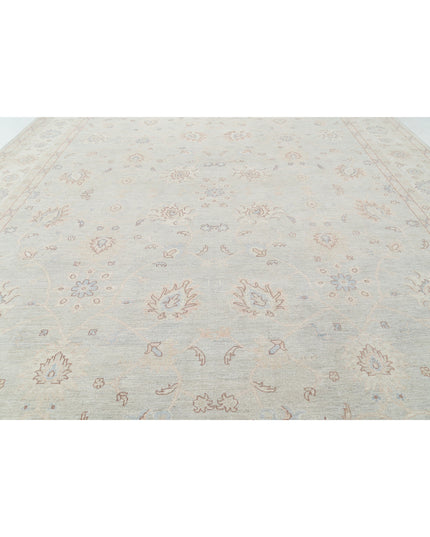 Oushak 12' 9" X 17' 7" Hand Knotted Wool Rug 12' 9" X 17' 7" (389 X 536) / Grey / Wool