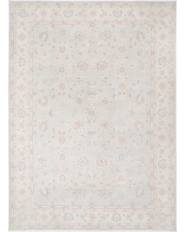 Oushak 12' 9" X 17' 7" Hand Knotted Wool Rug 12' 9" X 17' 7" (389 X 536) / Grey / Wool