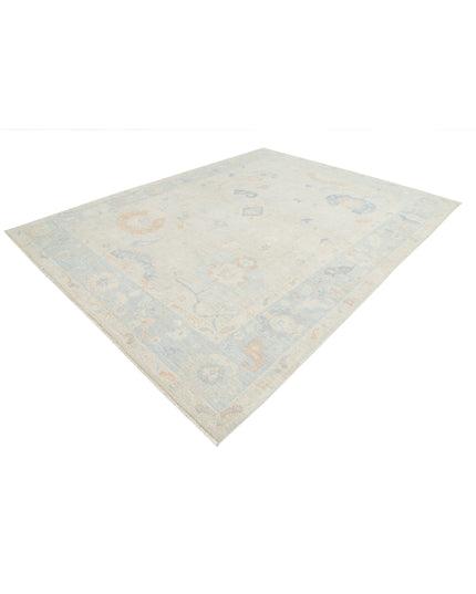 Oushak 9' 3" X 11' 11" Hand Knotted Wool Rug 9' 3" X 11' 11" (282 X 363) / Grey / Wool
