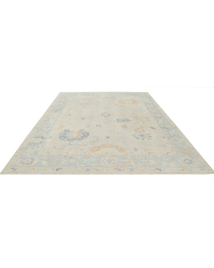 Oushak 9' 3" X 11' 11" Hand Knotted Wool Rug 9' 3" X 11' 11" (282 X 363) / Grey / Wool