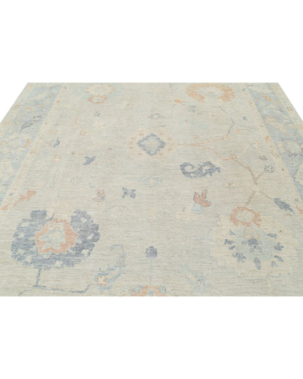 Oushak 9' 3" X 11' 11" Hand Knotted Wool Rug 9' 3" X 11' 11" (282 X 363) / Grey / Wool
