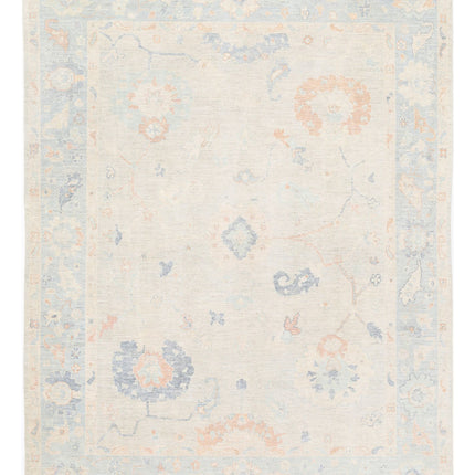 Oushak 9' 3" X 11' 11" Hand Knotted Wool Rug 9' 3" X 11' 11" (282 X 363) / Grey / Wool