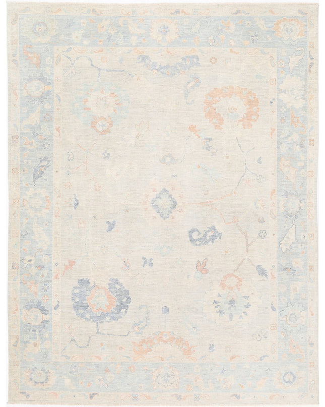 Oushak 9' 3" X 11' 11" Hand Knotted Wool Rug 9' 3" X 11' 11" (282 X 363) / Grey / Wool