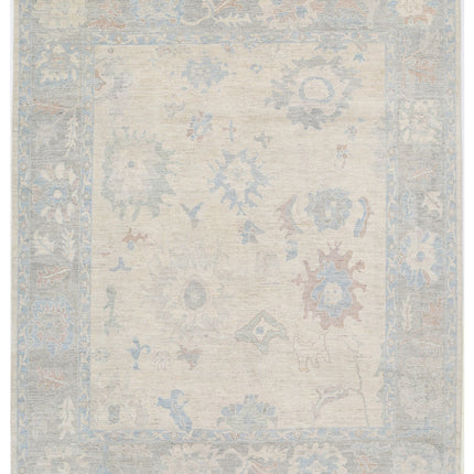 Oushak 8' 2" X 9' 11" Hand Knotted Wool Rug 8' 2" X 9' 11" (249 X 302) / Ivory / Wool