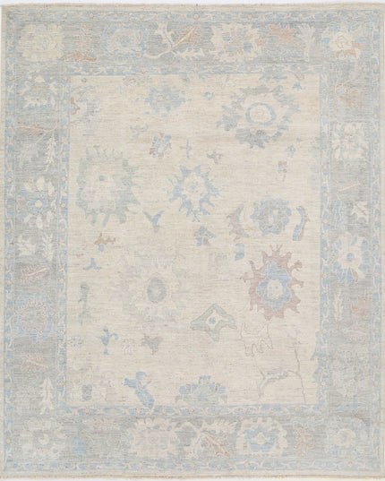 Oushak 8' 2" X 9' 11" Hand Knotted Wool Rug 8' 2" X 9' 11" (249 X 302) / Ivory / Wool