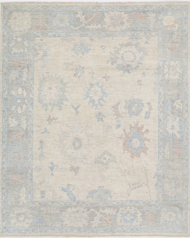 Oushak 8' 2" X 9' 11" Hand Knotted Wool Rug 8' 2" X 9' 11" (249 X 302) / Ivory / Wool