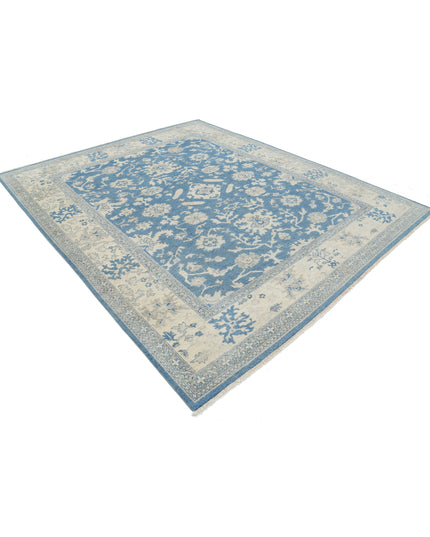 Oushak 8' 1" X 9' 9" Hand Knotted Wool Rug 8' 1" X 9' 9" (246 X 297) / Blue / Wool