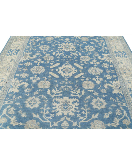 Oushak 8' 1" X 9' 9" Hand Knotted Wool Rug 8' 1" X 9' 9" (246 X 297) / Blue / Wool