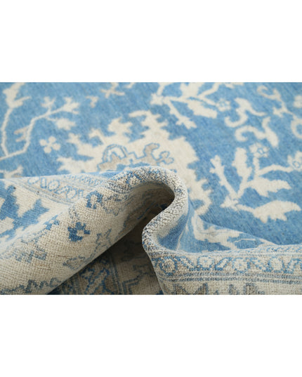 Oushak 8' 1" X 9' 9" Hand Knotted Wool Rug 8' 1" X 9' 9" (246 X 297) / Blue / Wool
