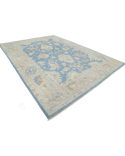 Oushak 9' 10" X 13' 6" Hand Knotted Wool Rug 9' 10" X 13' 6" (300 X 411) / Blue / Wool