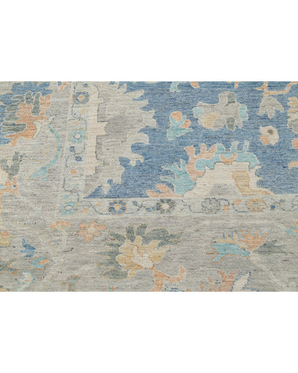 Oushak 9' 10" X 13' 6" Hand Knotted Wool Rug 9' 10" X 13' 6" (300 X 411) / Blue / Wool