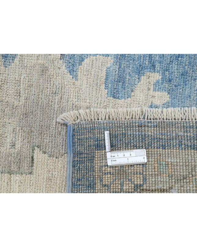 Oushak 9' 10" X 13' 6" Hand Knotted Wool Rug 9' 10" X 13' 6" (300 X 411) / Blue / Wool