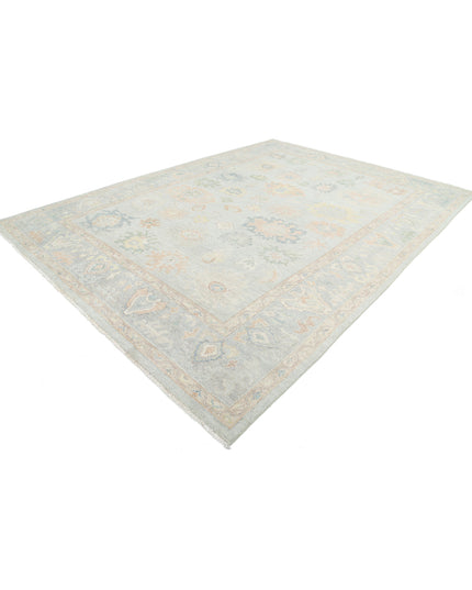 Oushak 9' 11" X 13' 7" Hand Knotted Wool Rug 9' 11" X 13' 7" (302 X 414) / Blue / Wool