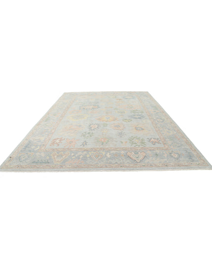 Oushak 9' 11" X 13' 7" Hand Knotted Wool Rug 9' 11" X 13' 7" (302 X 414) / Blue / Wool