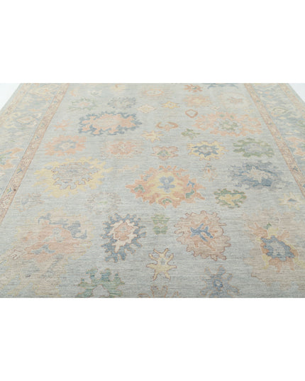 Oushak 9' 11" X 13' 7" Hand Knotted Wool Rug 9' 11" X 13' 7" (302 X 414) / Blue / Wool