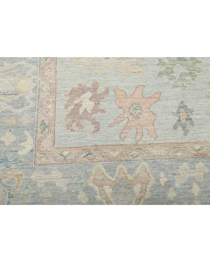 Oushak 9' 11" X 13' 7" Hand Knotted Wool Rug 9' 11" X 13' 7" (302 X 414) / Blue / Wool
