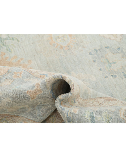 Oushak 9' 11" X 13' 7" Hand Knotted Wool Rug 9' 11" X 13' 7" (302 X 414) / Blue / Wool