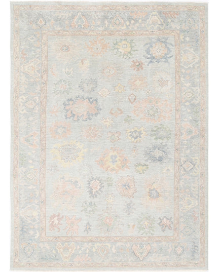 Oushak 9' 11" X 13' 7" Hand Knotted Wool Rug 9' 11" X 13' 7" (302 X 414) / Blue / Wool