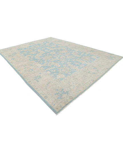 Oushak 9' 11" X 13' 5" Hand Knotted Wool Rug 9' 11" X 13' 5" (302 X 409) / Green / Wool