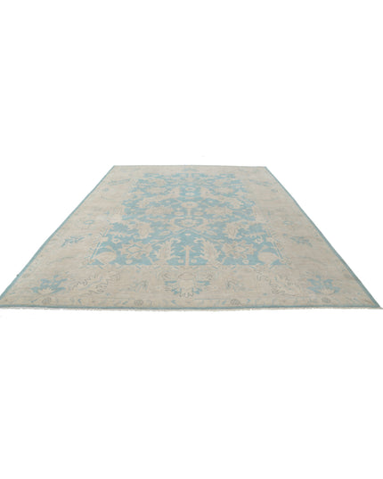 Oushak 9' 11" X 13' 5" Hand Knotted Wool Rug 9' 11" X 13' 5" (302 X 409) / Green / Wool