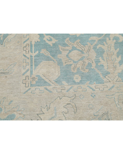 Oushak 9' 11" X 13' 5" Hand Knotted Wool Rug 9' 11" X 13' 5" (302 X 409) / Green / Wool