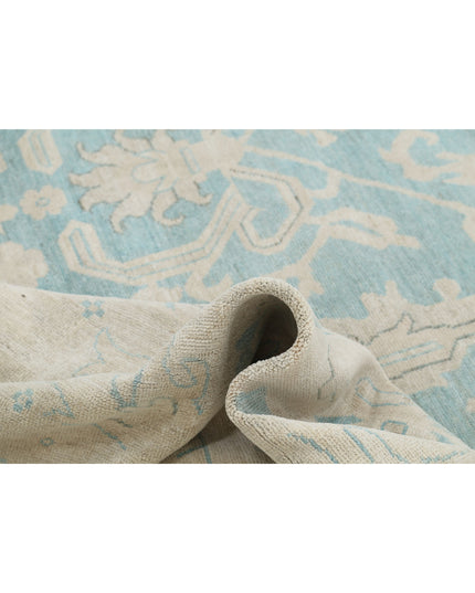 Oushak 9' 11" X 13' 5" Hand Knotted Wool Rug 9' 11" X 13' 5" (302 X 409) / Green / Wool