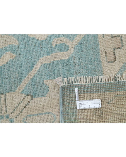 Oushak 9' 11" X 13' 5" Hand Knotted Wool Rug 9' 11" X 13' 5" (302 X 409) / Green / Wool