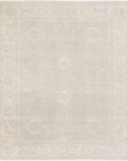 Oushak 8' 1" X 9' 6" Hand Knotted Wool Rug 8' 1" X 9' 6" (246 X 290) / Grey / Wool