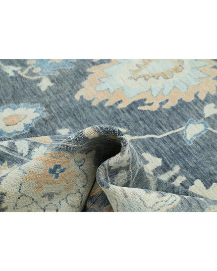 Oushak 10' 4" X 13' 11" Hand Knotted Wool Rug 10' 4" X 13' 11" (315 X 424) / Grey / Wool