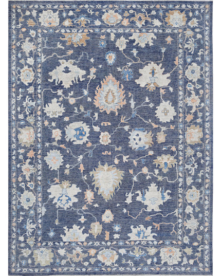 Oushak 10' 4" X 13' 11" Hand Knotted Wool Rug 10' 4" X 13' 11" (315 X 424) / Grey / Wool