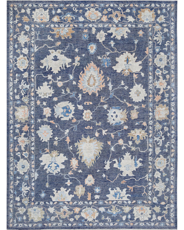 Oushak 10' 4" X 13' 11" Hand Knotted Wool Rug 10' 4" X 13' 11" (315 X 424) / Grey / Wool