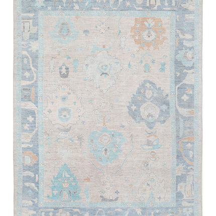 Oushak 9' 0" X 11' 9" Hand Knotted Wool Rug 9' 0" X 11' 9" (274 X 358) / Peach / Wool